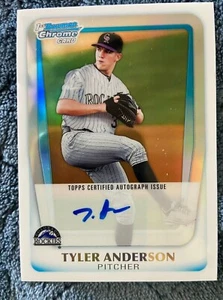 Tyler Anderson AUTO #500 2011 BOWMAN CHROME REFRACTOR L A DODGERS RC - Bild 1 von 2