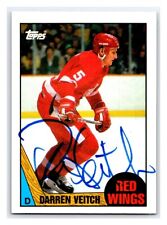 1987-88 TOPPS DARREN VEITCH HAND SIGNED AUTOGRAPH ROOKIE RC HOCKEY CARD # 114 BV
