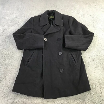 LL Bean Jacket Womens 6 Pea Coat  Double Breasted Navy Blue Casual Ladies - Image 1 of 4