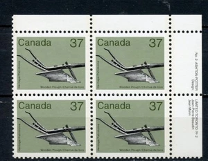 Canada MNH #927i Plate Block PL2 UR Defin Artifact 1984 G1075 - Foto 1 di 1