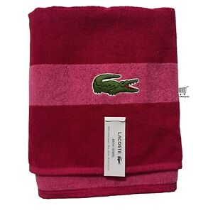 Lacoste Bath Pool Towels 30 x 52" Big Crocodile Logo Brand New With Tags
