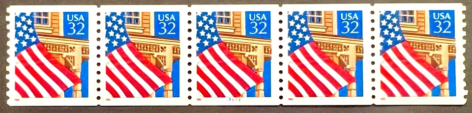 Scott#: 2913 - Flag over Porch 32¢ 1995 BEP PNC5 (P# coil, P# varies) MNHOG - Image 1 of 1