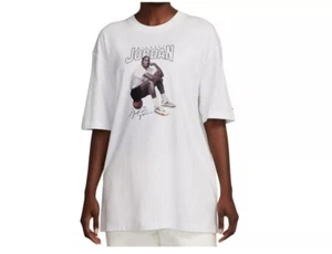 Jordan T Shirt Womens Medium Oversized Fit Graphic Tee White FN5703-100 - Picture 1 of 4