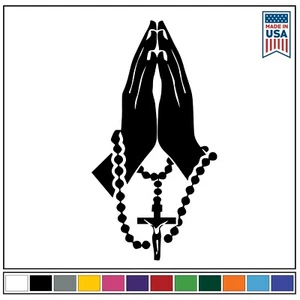 Praying Hands Religious Christian Car Truck Window Laptop Vinyl Decal Sticker - Picture 1 of 3