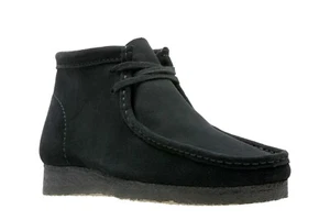 CLARKS ORIGINALS MEN'S WALLABEE BOOTS BLACK SUEDE 26155517 - Picture 1 of 6
