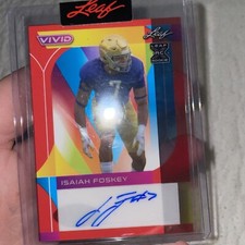 Isaiah Foskey 2023 Leaf Vivid Auto Autograph RC Notre Dame Irish 1/1 Proof N6
