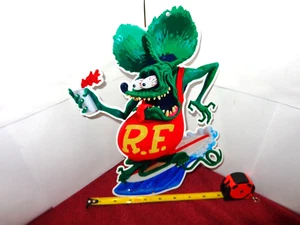 8 x 11 in ED ROTH`S RAT FINK SURFING ADV. SIGN HEAVY DIE CUT METAL - S 260 E - Picture 1 of 5