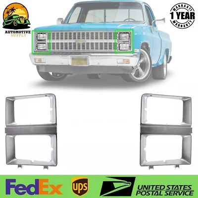 Conjunto de porta de farol lateral LH e RH para 1981-82 Chevrolet C10 K10 GMC C1500 K1500 - Imagem 1 de 4