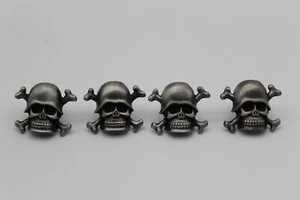 Metal License Plate Screws, Skull and Crossbones - Foto 1 di 3