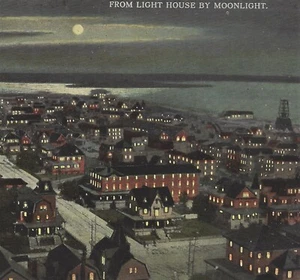  Atlantic City NJ Birds Eye Night View Curt Teich Postcard 1911 Antique - Picture 1 of 5