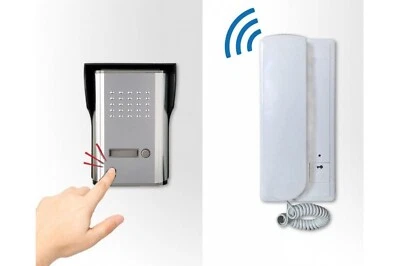 KIT CITOFONO MONOFAMILIARE CORNETTA INTERNO 2 FILI APRIPORTA CANCELLO ESTERNO