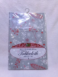 Better Home Christmas 52"x70" Oblong Tablecloth Peva Flannel Back Tablecloth - Picture 1 of 8