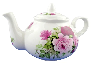 SUMMERTIME PINK FINE BONE CHINA MADE ENGLAND ADDERLEY CERAMICS TEAPOT 6 CUP 44oz - Image 1 of 4