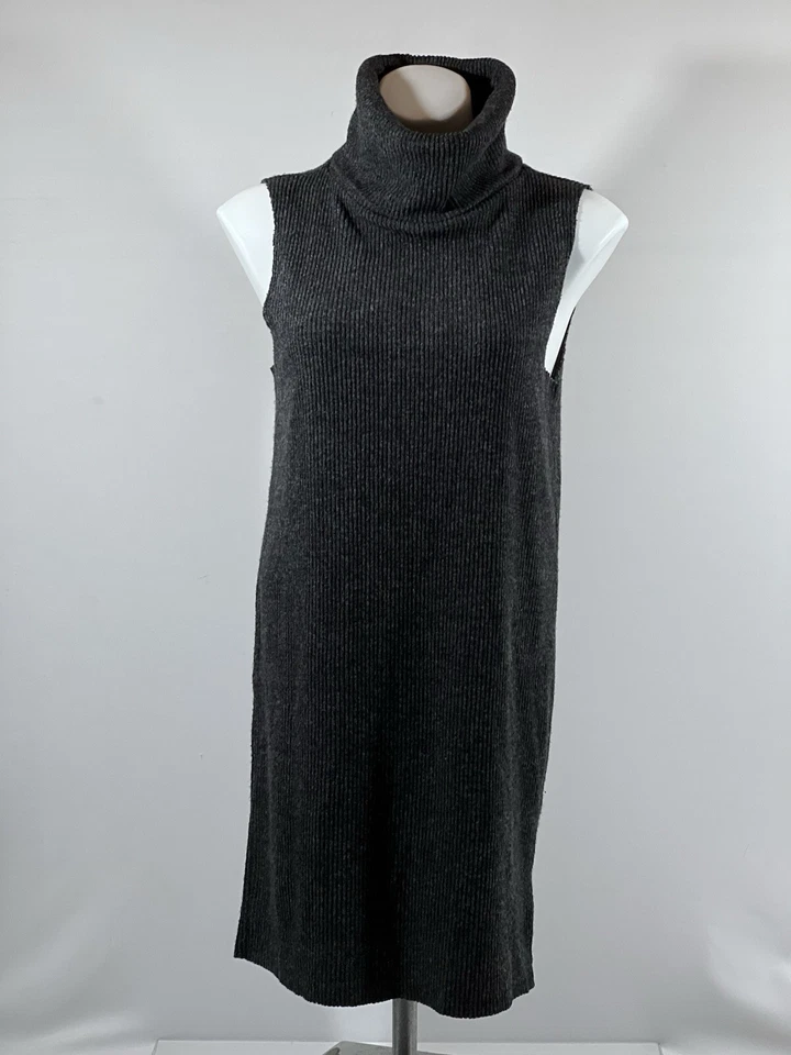 Silence & Noise Dress Womens XS Black Ribbed Knit Turtleneck Mock Sleeveless - Image 1 of 4