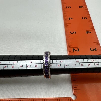 Judith Ripka Sterling Silver 925 SIZE 6 Purple Stones Stackable ring band QVC - Image 1 of 4