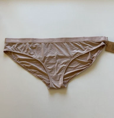 NWT! Calvin Klein Women's Sz 2X Plus Size Form to Body Bikini Panty QF6831 Beige - Image 1 of 4