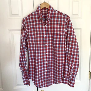 Camisa ligera de algodón a cuadros roja azul talla XS de J Crew para hombre - Imagen 1 de 6