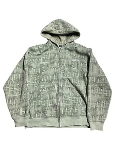 Vintage Billabong Hoodie Jacket Men's Large Green All Over Print Y2K Retro Surf - Picture 1 of 7