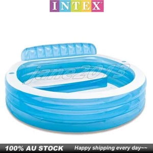Intex Inflatable Kid Family Lounge Swimming Pool With Bench backrest Outdoor AU - Picture 1 of 11