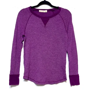 Vintage Faded Glory Y2K Thermal Henley Top Women Size M Streetwear Indie Sleaze - Picture 1 of 6