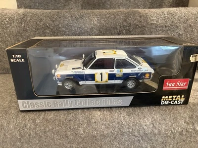 Coche Sun Star 1/18 Ford Escort Mk2 RS1800 1977 Safari Rally Winner Diecast #4435 Foto 1 de 4