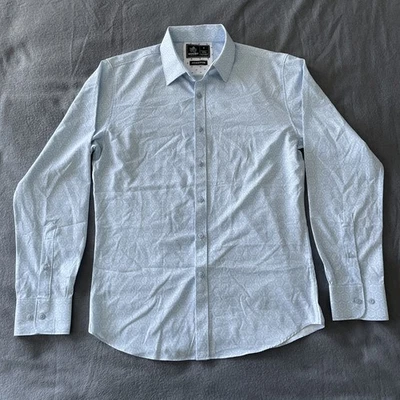 Rugby University Long Sleeve Shirt Mens Sz Small Blue Button Up Geometric Floral - Image 1 of 4