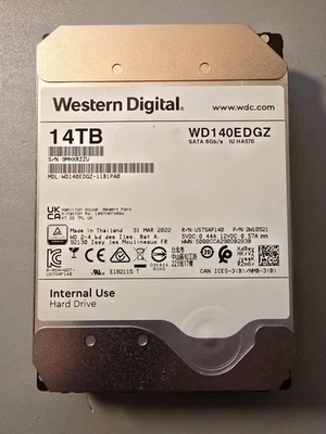 Western Digital 14TB 5400 RPM SATA 6Gb/s 3.5'' HDD WD140EDGZ - Image 1 of 4