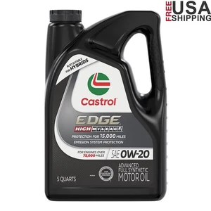 Aceite sintético completo de alto kilometraje 0W-20 protección avanzada 5 cuartos 15000 millas cambio - Imagen 1 de 17