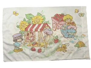 Strawberry Shortcake Twin flaches Laken und ein Kissenbezug Vintage  - Bild 1 von 9