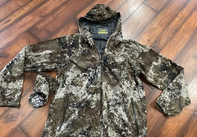 Cabela's Strata Windbreaker Jacket Hooded Full Zip Long Sleeve Camo Men's Large - Image 1 of 4