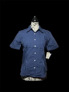 Vintage Charter Club Women Plaid Short Sleeve Button-Up Shirt Size S - Picture 1 of 10