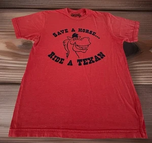 VTG Y2K Auth. Urban Outfitters Save A Horse..Ride A Texan Red T-Shirt, Adult Med - Picture 1 of 7