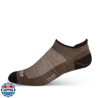 USA Made - No Show Tab Socks - Micro Weight Liner - Running Socks - Merino Wo - Image 1 of 4