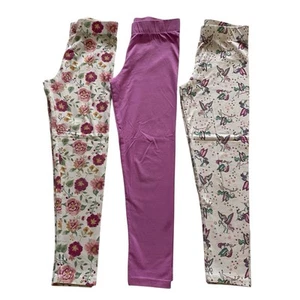 Bundle of 3 Cynthia Rowley Girls Leggings Size Medium (7/8) Floral Unicorn Print - Picture 1 of 10