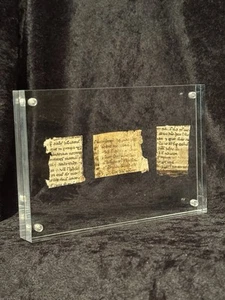 c.1200-1230 England THREE Manuscript Fragments VELLUM Bible BINDING WASTE Rare - Picture 1 of 3