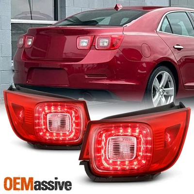 For 2013-2015 Chevy Malibu LTZ 16 Limited LED Chrome Red Tail Lights Outer Pair - Image 1 of 4