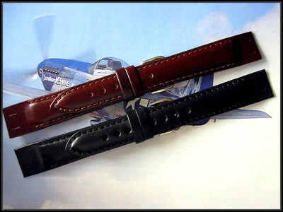 14mm Open End Mens Oily Leather watchband Wire Lugs IW SUISSE 8 10 12 16 18 20mm - Image 1 of 4