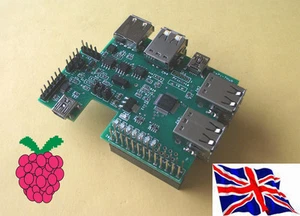 Hub USB RS-PI 7 puertos - placa de 1 cable i2c a/d d/a rtc para Raspberry Pi - Imagen 1 de 1