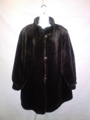 Abrigo de visón J PERCY para Marvin Richards hasta la rodilla piel sintética para mujer grande vintage  Foto 1 de 4