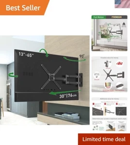 Long TV Wall Mount, 13-65 inch Full Motion Articulating - 4 Movement Flat/Cur... - Picture 1 of 11