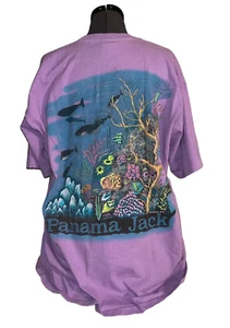 Vintage Panama Jack glitter graphic fish tshirt OSFA - Picture 1 of 8