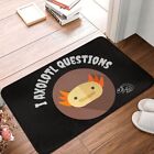 Axolotl Lover Room Non-Slip Carpet Questions Black Flannel Mat Entrance Doormat