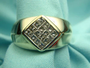 Estate 14K Solid Yellow Gold Diamond Men's Ring 1/2Ct Tw 9.5 Grams Size 11 1/2 - Picture 1 of 12