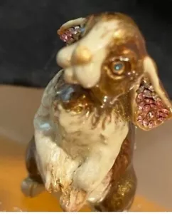 JAY STRONGWATER Kaninchenfigur Emaille Körper mit Strasssteinen - Bild 1 von 1