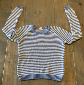 Forever 21 Girl's Youth Long Sleeve Pullover Knit Blue & White Sweater Size: L - Picture 1 of 6