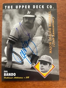 1994 Upper Deck All Time Heroes Auto Autograph Signed Sal Bando - Picture 1 of 2