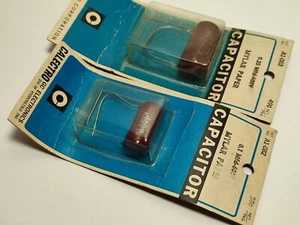 2X Vintage Mylar Paper Capacitors 0.25uF 600V & 0.1uf 600V - Picture 1 of 5
