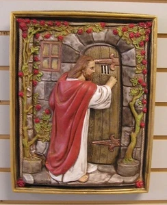8100 Christ At the Door Religious Plaque Latex Rubber Fiberglass Mold Concrete - Picture 1 of 2