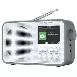 DAB+ UKW Radio Uhr Wecker Lautsprecher Bluetooth Tragbar AZATOM Aspire G1 Grau (R) - Bild 1 von 8