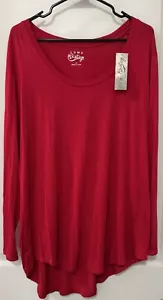 NWT Como Vintage Women’s Plus Size 2X Long Sleeve Shirt Tunic Top Red CS5970W - Picture 1 of 19